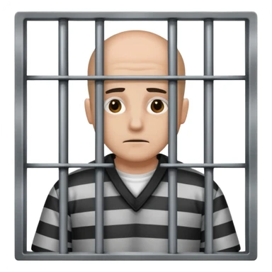 criminal in jail behind bars the bars should be in front of the person and the bars can be over the person's face sticker