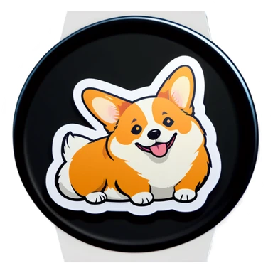 Fat corgi laying sticker