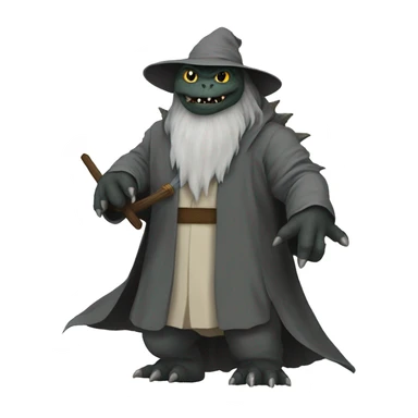 Godzilla dressed as Gandalf sticker
