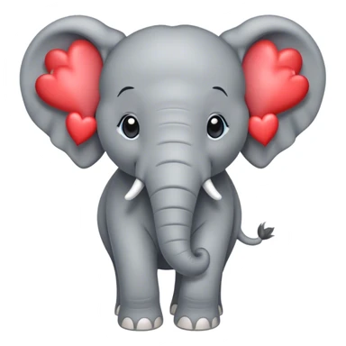 Elephant with hearts  sticker