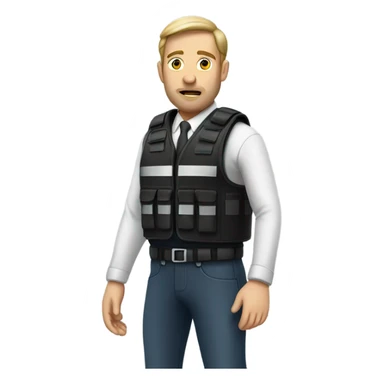 man standing with stab vest  sticker