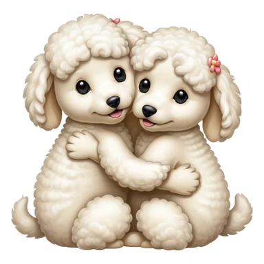 Poodles hugging eachother sticker