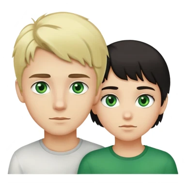 un ragazzo biondo occhi verdi e una ragazza mora occhi verdiv sticker
