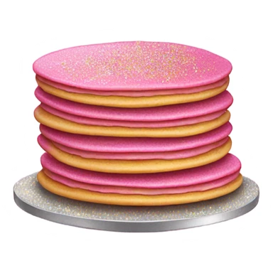 1 stack of pancakes that are pink with glitter  sticker