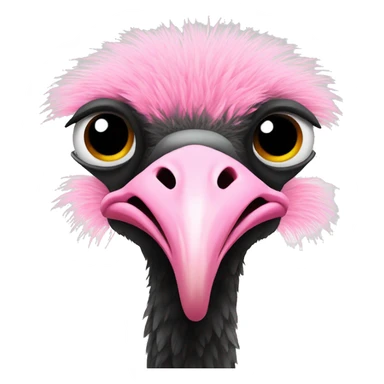 ostrich full body with pink neck and black feathers with white at the border sticker