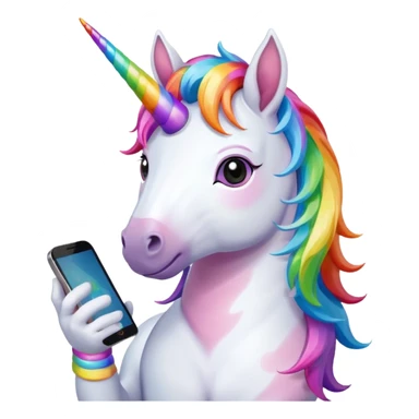 unicorn with new phone sticker