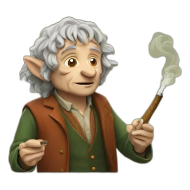 Bilbo the hobbit smoking cannabis sticker
