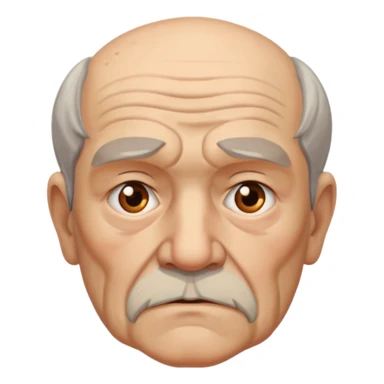 abuelo de pueblo serio y desconfiado. busto sticker