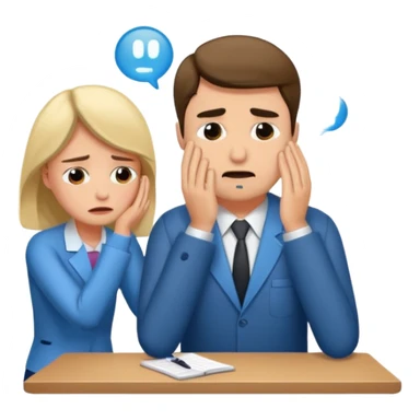 Crying man at the psychological session ( woman is psychologist supporting man) sticker