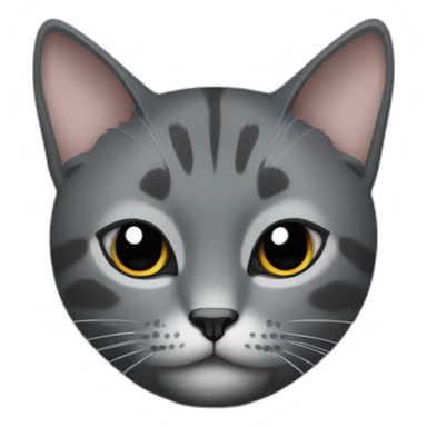 grey and black cat with one eye bigger than the other sticker
