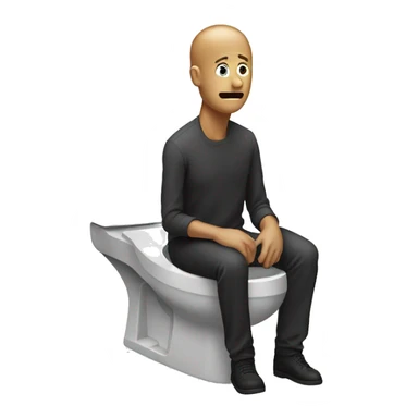 A man without a body only a head popping out of the toilet sticker