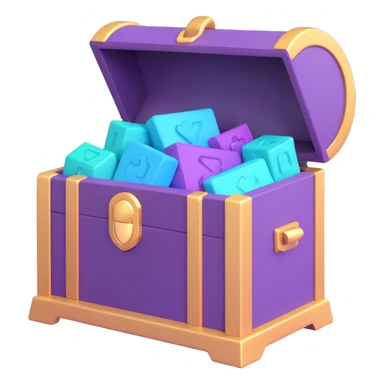 purple and teal rewards chest 3D style sticker