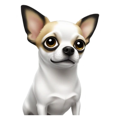 Chihuahua weiß mit schwarzem fleck am auge, in decke eingerollt sticker