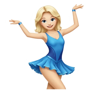 blue jazz style dance costume on blonde sticker