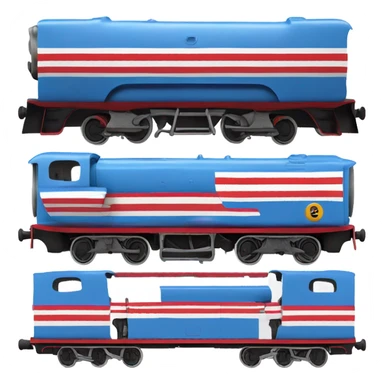 thomas the tank engine with american stripes on it's train body sticker