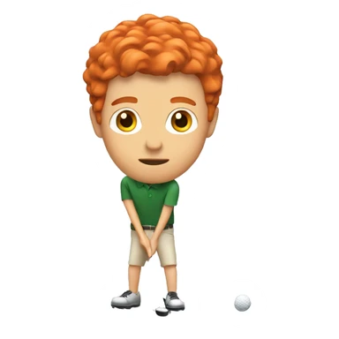 Man with red hair golfing sticker