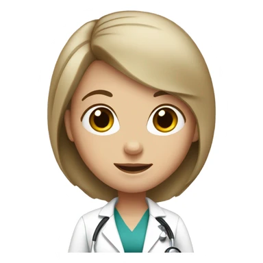 White girl with brown short hair with stethoscope sticker