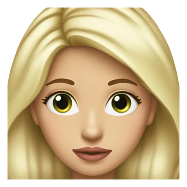 Pretty woman, Blonde highlights hair, smaller shaped green color  pink lips sticker