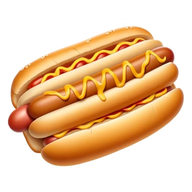 Cinematic classic hot dog, nestled in a soft toasted bun, drizzled with mustard and ketchup, juicy and flavorful, warm golden tones, ultra-detailed and mouthwatering. sticker