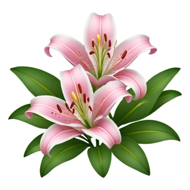 lilies pink & white flower sticker