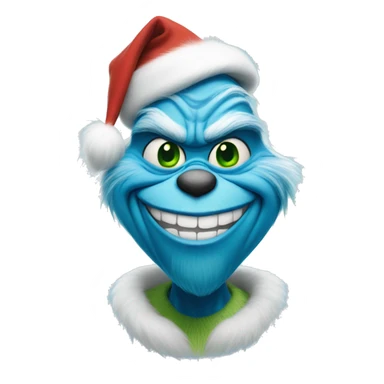 grinch grinning blue sticker
