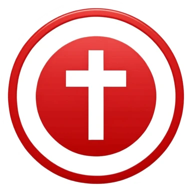 Front-facing medical cross symbol inside a simple circle, minimal line-art, clean modern style, straight angle, simple outlines, no background, transparent, represents “health / medical challenges / difficulty sticker