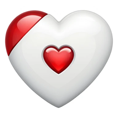 white and red jewel heart sticker