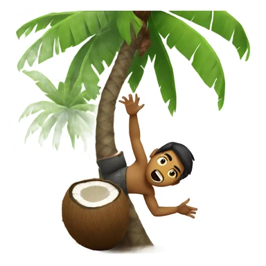 Someone falling out of a coconut tree sticker