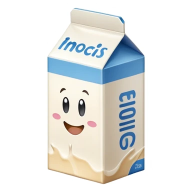 The front of the milk box, front view sticker