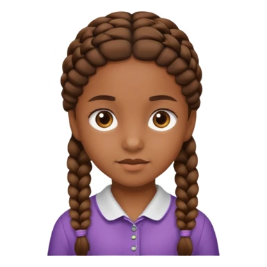 student, brown braid hair girl kid sticker