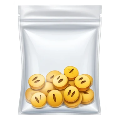 transparent ziplock bag, slightly open sticker