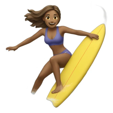 a woman surfing sticker
