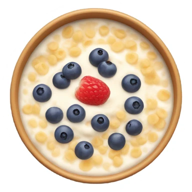 porridge with fruit sticker