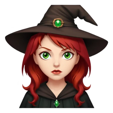 Dark blood Red haired witch. Green eyes annoyed. Sexy attitude. sticker