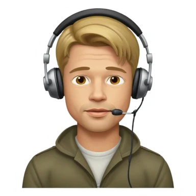 brad pitt using headphones sticker