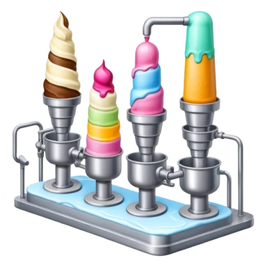 Ice cream factory with machines and production lines sticker