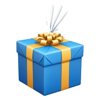 blue white present with fireworks sticker