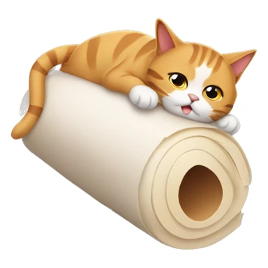 Cat slipping in a roll sticker