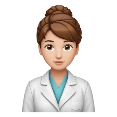 healthcare instructor standing up brown hair updo sticker