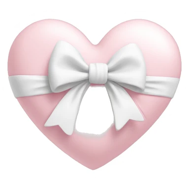 light pink heart with white bow wrapped around  sticker