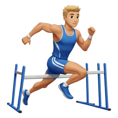 Man running over hurdles  sticker