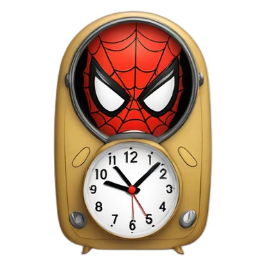Funny spiderman modern alarm clock sticker