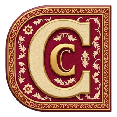  letter c made out of persian carpet texture sticker