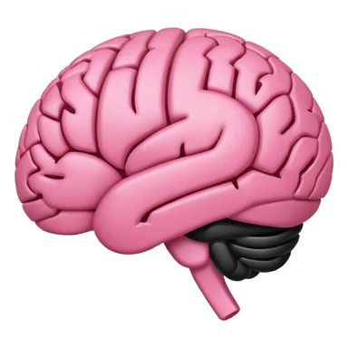 cerebro rosa normal minimalista e interrogación dentro sticker