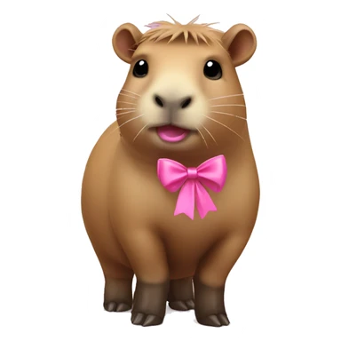 CAPYBARA with a cute pink bow and wellington boots
 sticker