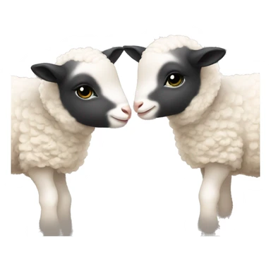 Little lambs kissing each other  sticker