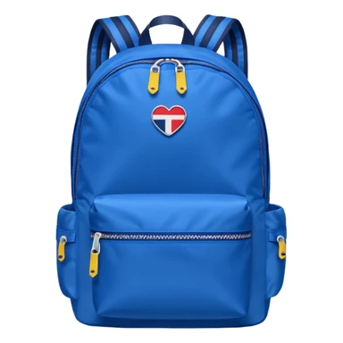 blue backpack with tommyjeans logo sticker