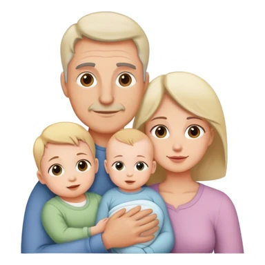 Famille 4 personne 1 fils aîné 1 fille bébé  1 père 1 mère sticker
