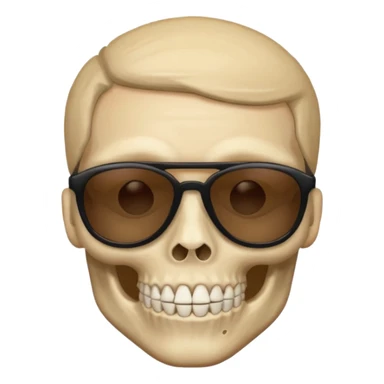 Make a skull face with sunglasses down a bit so you can see his eyes and his left eye brow up a bit make it look like an emoji sticker