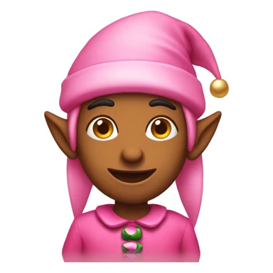 A pink christmas elf sticker
